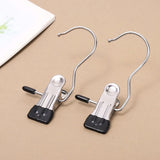 Laundry Hanging Hooks Clips, 6 Pcs Boot Hangers Heavy Duty Stainless Steel Portable Travel Drying Clothes Pins for Closet （6pcs）
