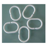 White Short Shower Curtain, Polyester Fabric Waterproof Bath Curtain Sets for Walk in Tub with 6 Pack Hooks