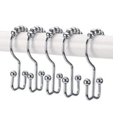 Rust Resistant Metal Double Glide Shower Hooks Rings for Bathroom Shower Rods Curtains, Set of 6 Hooks - Nickel In Australia - Darrahopens