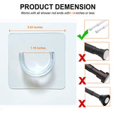 Spring Tension Rod Holder, 4 Packs Small Transparent Shower Rod Bracket No Drilling, Small Adhesive Tension Curtain Rod Retainer