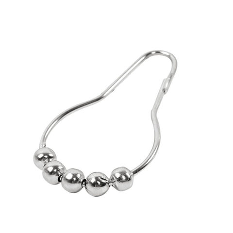12-Pack Metal Shower Curtain Hooks with Five Beads Bathroom Curtain Hangers Decorative Bathroom Accessories Hanging Shower In Australia - Darrahopens
