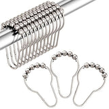 12-Pack Metal Shower Curtain Hooks with Five Beads Bathroom Curtain Hangers Decorative Bathroom Accessories Hanging Shower In Australia - Darrahopens