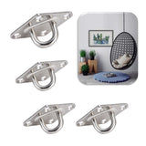 Heavy Duty Hammock Kits & Ceiling Hook Diamond Pad Eye Plates, 304 Stainless Steel & Black Zinc Galvanized Steel Corrosion（4pcs）