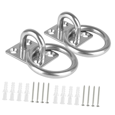 2pcs Fixed Square Door Catch Stainless Steel Eye Plate Hammock Hooks Pad Eye Concrete Wall Hooks Eye Bolts Ceiling Hook Ceiling In Australia - Darrahopens