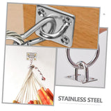 2pcs Fixed Square Door Catch Stainless Steel Eye Plate Hammock Hooks Pad Eye Concrete Wall Hooks Eye Bolts Ceiling Hook Ceiling