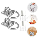 2pcs Fixed Square Door Catch Stainless Steel Eye Plate Hammock Hooks Pad Eye Concrete Wall Hooks Eye Bolts Ceiling Hook Ceiling
