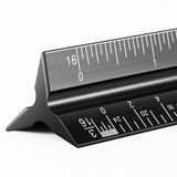 12 "Architectural Scale Ruler Aluminum, Metric Metal Engineers Triangle Drafting Ruler with Imperial Measurements for Architects