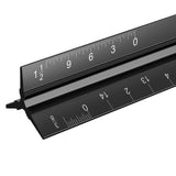 12 "Architectural Scale Ruler Aluminum, Metric Metal Engineers Triangle Drafting Ruler with Imperial Measurements for Architects