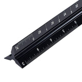 12 "Architectural Scale Ruler Aluminum, Metric Metal Engineers Triangle Drafting Ruler with Imperial Measurements for Architects