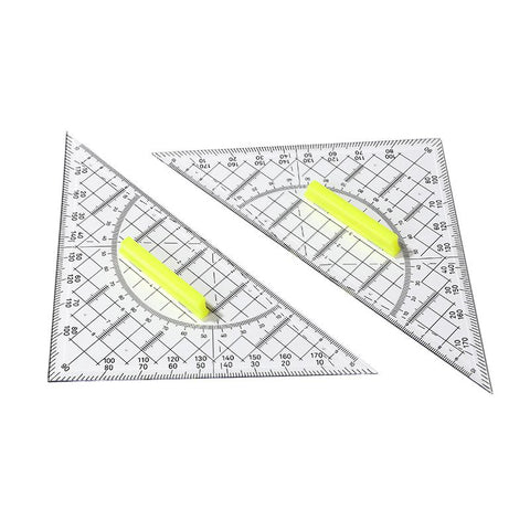 Triangular Ruler for Crafts -Triangular Geometry School Ruler Drawing Tools, Drawing Tool with Clear Protractor for Geometry（2pcs） In Australia - Darrahopens