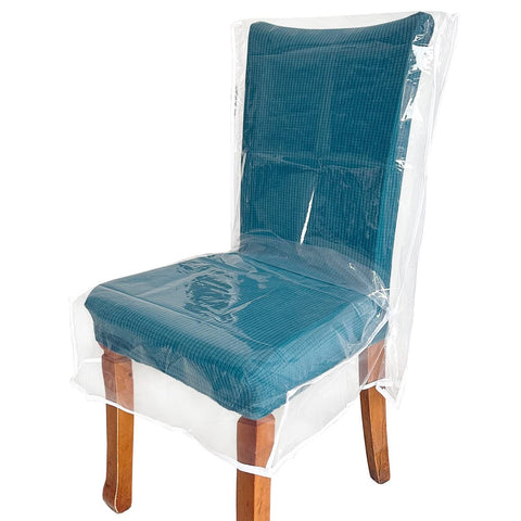 Plastic Dining Chair Covers with Backrests,Clear PVC Seat Chair Protector Waterproof Cover Chair Protector Cover with Backrests