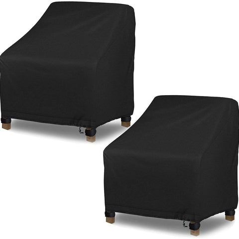 Outdoor Chair Covers Waterproof, Lounge Deep Seat Cover, Lawn Chair Covers, Rain Snow Dust Wind-Proof(2 Pack, Black） In Australia - Darrahopens