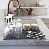 Silicone Dish Drying Mat - Non-Slip Silicone Mat Easy Clean Drying Mat Large Heat-Resistant Dish Drainer Mat for Kitchen Counter In Australia - Darrahopens