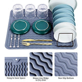 Silicone Dish Drying Mat - Non-Slip Silicone Mat Easy Clean Drying Mat Large Heat-Resistant Dish Drainer Mat for Kitchen Counter In Australia - Darrahopens