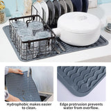 Silicone Dish Drying Mat - Non-Slip Silicone Mat Easy Clean Drying Mat Large Heat-Resistant Dish Drainer Mat for Kitchen Counter In Australia - Darrahopens