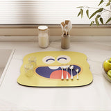 Creative Cartoon Pattern Dish Drying Mat|Easy Clean Abosrbent Quick Dry Pad|Multiple Usage Drainer Mats,30x40cm （2pcs） In Australia - Darrahopens