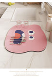 Creative Cartoon Pattern Dish Drying Mat|Easy Clean Abosrbent Quick Dry Pad|Multiple Usage Drainer Mats,30x40cm （2pcs） In Australia - Darrahopens