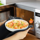Silicone Microwave Mats,12" Extra Large Microwave Mat Heat Resistant Silicone Mat Pot Holders Hot Pads for Kitchen Black 2Pack