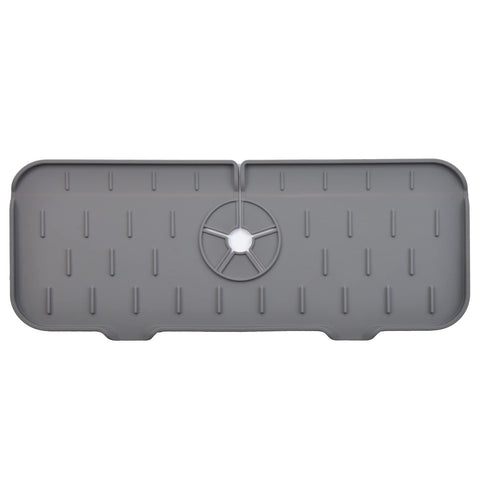 Kitchen Faucet Sink Splash Guard, Silicone Water Catcher Mat – Sink Draining Pad Behind Faucet, Grey Rubber Drying Mat （2pcs） In Australia - Darrahopens
