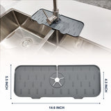 Kitchen Faucet Sink Splash Guard, Silicone Water Catcher Mat – Sink Draining Pad Behind Faucet, Grey Rubber Drying Mat （2pcs） In Australia - Darrahopens