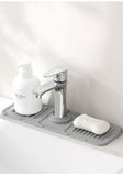 Faucet Splash Guard for Kitchen Sink Splash Guard, Ring Size Adjustable Faucet Drip Catcher Mat（One big and one small, gray）