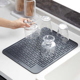 Eco-friendly Silicone Dish Drying Mat Large Reusable Non-slipping and Heat Resistant Dish Quick Drying Pad, 11.8"x7.8" （2pcs）