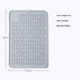 Eco-friendly Silicone Dish Drying Mat Large Reusable Non-slipping and Heat Resistant Dish Quick Drying Pad, 11.8"x7.8" （2pcs）