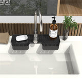 Silicone Faucet Splash Guard Mat, Faucet Water Catcher Mat Silicone Sink Mat Tray Drying Mat, Dish Sponge Holder, （2pcs） In Australia - Darrahopens