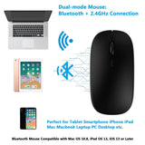 Bluetooth Mouse Rechargeable Wireless Mouse for Tablet Cell Phone Smartphone Laptop PC Computer Desktop Android Cordless (Black) In Australia - Darrahopens