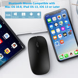 Bluetooth Mouse Rechargeable Wireless Mouse for Tablet Cell Phone Smartphone Laptop PC Computer Desktop Android Cordless (Black) In Australia - Darrahopens