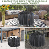 18 Inch Round Fire Pit Cover for 2.0,Heavy Duty Waterproof Outdoor Smokeless Firepit Cover,Small Fire Bowl Outdoor(18" D x 15" H)