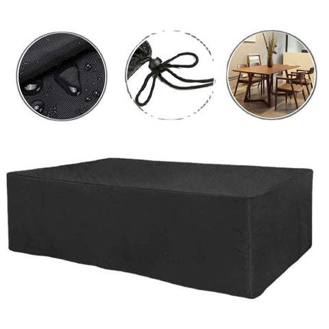 66x36x27in Table Cover Black Waterproof Outdoor Dinner Protector Dust-Proof Table Desk Cover Furniture Covers with Storage Bags