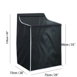 Top Load Washing Machine Cover Laundry Dryer Protect Cover Dustproof Waterproof Zipper Design for Easy Fit for Most Machine(Black)
