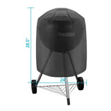 Grill Cover,Heavy Duty Waterproof Smoker Cover Dome Gas Outdoor Grill Cover for Char-Broil, 24" D x 28.5" H, Black