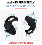Ear Plugs for Sleeping Noise Cancelling,Washable Hearing Protection for Work, Travel, Concert, Swimming, Sleep Snoring (Black)