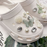 Charms for Women Girl Bling Butterfly Shoe Charms Sandals Decoration Shoe Accessories, Birthday Party Gift