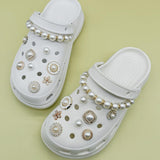 Shoe Charms for Women Girl,Pearl Shoe Charms with Shoe Chains for Women Girls Shoe Accessories Decoration Charms for Slippers