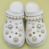 Shoe Charms for Women Girl,Pearl Shoe Charms with Shoe Chains for Women Girls Shoe Accessories Decoration Charms for Slippers