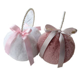 2pcs Artificial Pearl Earmuffs Ribbon Bowknot Winter Keep Warm Comfortable Warmers Imitation Rabbit Plush Ear Cover Kids Adults