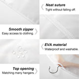 5 Pcs Garment Covers Bag Clear 60*140cm Snag Free Zipper Hanging Garment Bags for for suits, dresses, leathers, tops, furs
