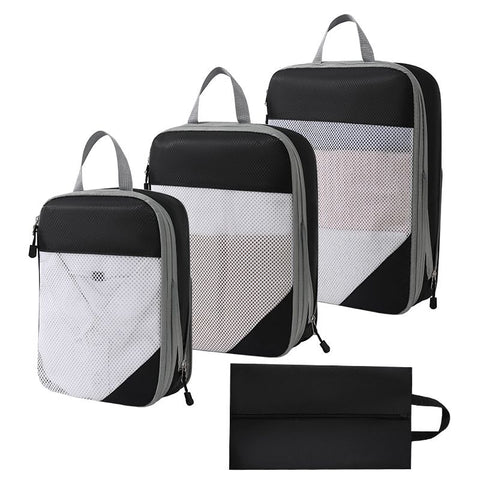 Compression Packing Cubes for Travel,4 Set Travel Packing Cubes for Suitcases,Compression Suitcases Organizers Bag Set for Travel