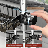 Sponge Holder for Kitchen Sink, Hanging Faucet Drain Rack with Hook, Kitchen Sink Organizer with Divider and Drip Tray In Australia - Darrahopens