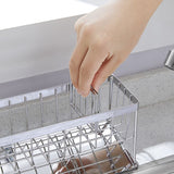 Sink Sponge Holder Kitchen Sink Caddy Organizer, Sponge Dish Brush Soap Dispenser Holder with Removable Drain Tray for Countertop