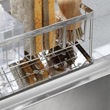 Sink Sponge Holder Kitchen Sink Caddy Organizer, Sponge Dish Brush Soap Dispenser Holder with Removable Drain Tray for Countertop