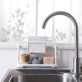 Kitchen Sponge Holder Dishcloth Hanger, Kitchen Sink Rack Tray Organizer Stand for Sponge, Dish Cloth, Rag, Brush （2pcs）