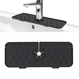Kitchen Faucet Sink Splash Guard, Silicone Faucet Water Catcher Mat – Sink Draining Pad Behind Faucet,(Black) In Australia - Darrahopens