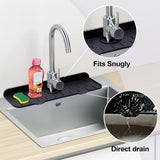Kitchen Faucet Sink Splash Guard, Silicone Faucet Water Catcher Mat – Sink Draining Pad Behind Faucet,(Black) In Australia - Darrahopens