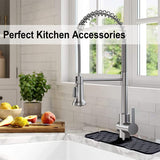 Kitchen Faucet Sink Splash Guard, Silicone Faucet Water Catcher Mat – Sink Draining Pad Behind Faucet,(Black)