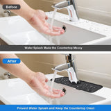 Kitchen Faucet Sink Splash Guard, Silicone Faucet Water Catcher Mat – Sink Draining Pad Behind Faucet,(Black)