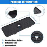 Kitchen Faucet Sink Splash Guard, Silicone Faucet Water Catcher Mat – Sink Draining Pad Behind Faucet,(Black)